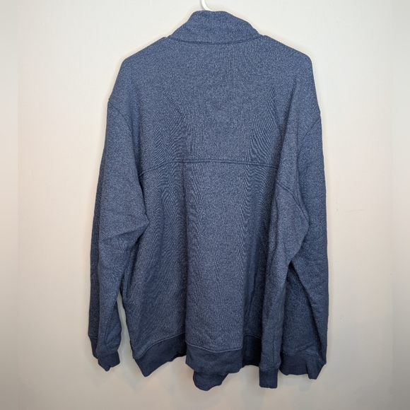 Columbia Blue Mens Sweater 1/4 Zip Pullover Mock Neck Sweatshirt Pocket XXL - Picture 2 of 10